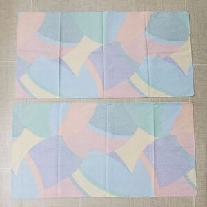 Vintage Springs Industries Pastel King Pillow Case Set 2, Pink/Purple, Like New